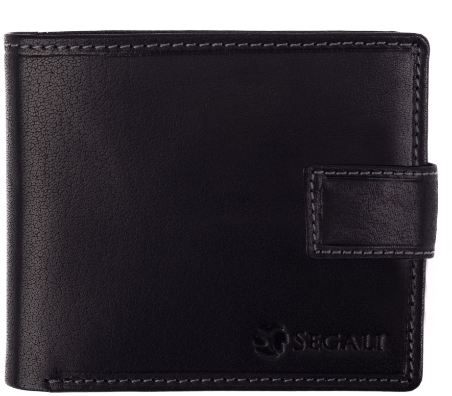 SEGALI Pánská kožená dokladovka 491 black - Peněženky Elegantní peněženky