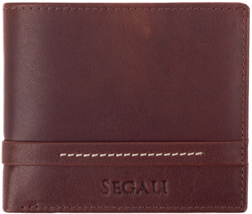 SEGALI Pánská kožená peněženka 1043 brown - Peněženky Kožené peněženky