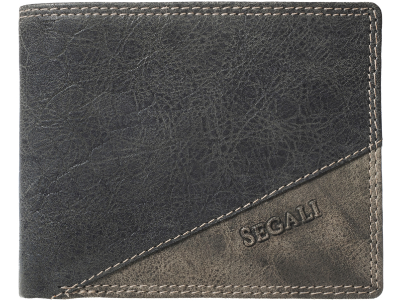 SEGALI Pánská kožená peněženka 1301K lunar black - Peněženky Kožené peněženky