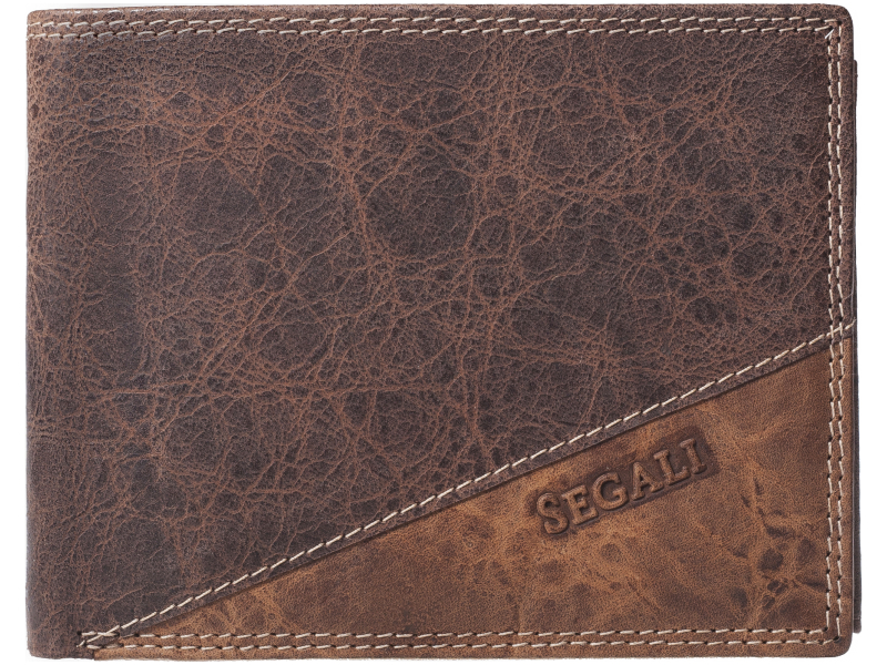 SEGALI Pánská kožená peněženka 1606 lunar brown - Peněženky Kožené peněženky