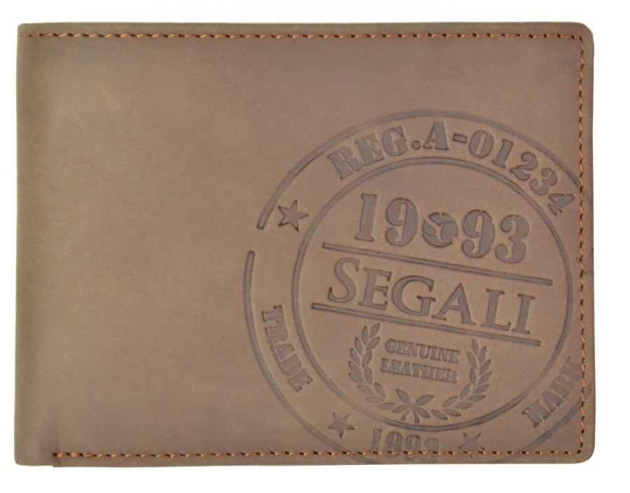 SEGALI Pánská kožená peněženka 614826 A brown - Peněženky Kožené peněženky