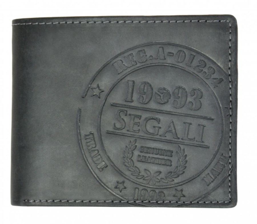SEGALI Pánská kožená peněženka 614827 A black - Peněženky Kožené peněženky