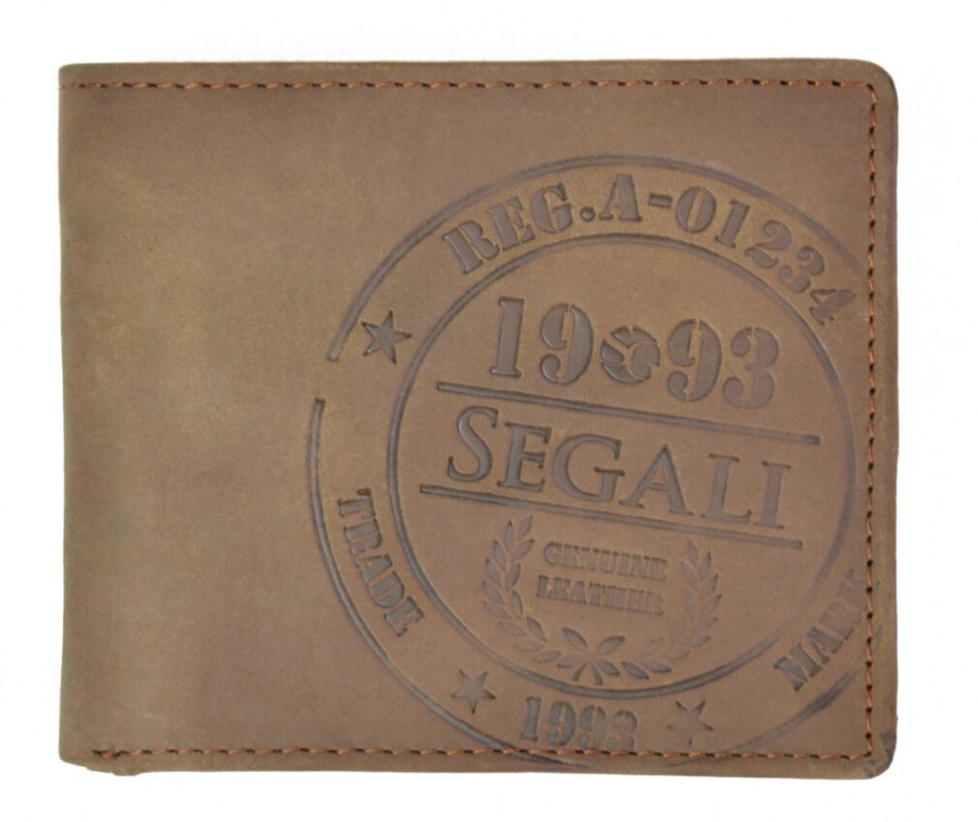 SEGALI Pánská kožená peněženka 614827 A brown - Peněženky Kožené peněženky