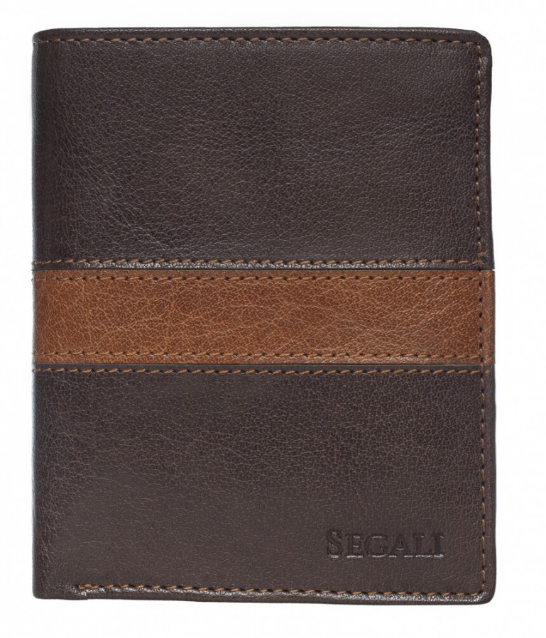 SEGALI Pánská kožená peněženka 81095 brown/tan - Peněženky Kožené peněženky