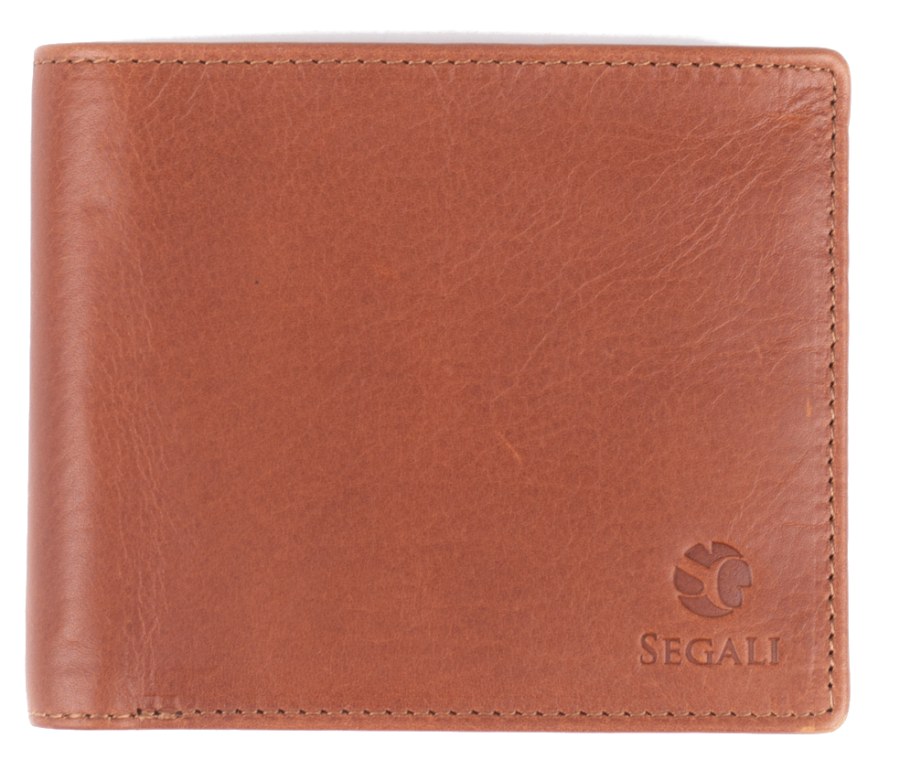 SEGALI Pánská kožená peněženka 901 cognac - Peněženky Kožené peněženky