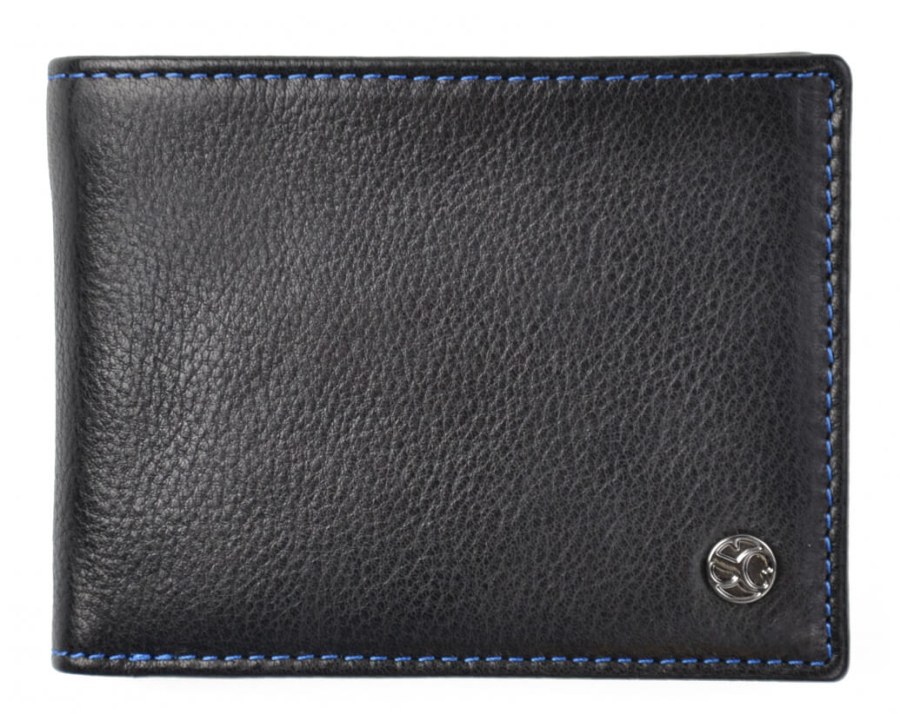 SEGALI Pánská kožená peněženka 907 114 026 black/blue - Peněženky Kožené peněženky