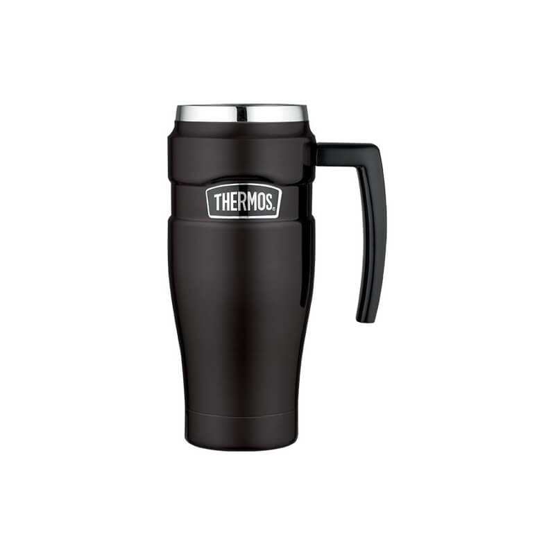 Thermos Style Vodotěsný termohrnek s madlem - matně černá 470 ml - Láhve na pití a termosky