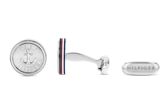 Tommy Hilfiger Moderní ocelové manžetové knoflíčky Kotva 2790701 - Stylové doplňky Manžetové knoflíčky
