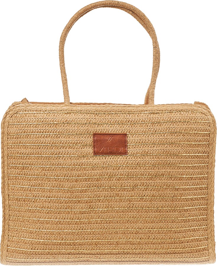 Verde Dámská plážová taška 14-238 beige/gold - Tašky Plážové tašky