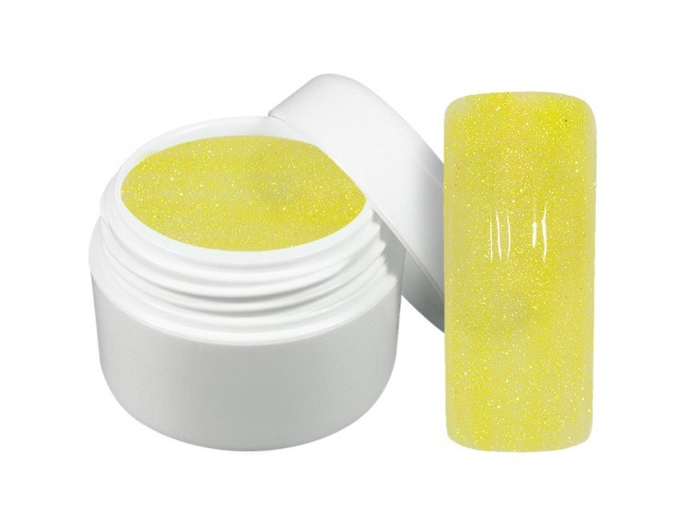 UV gel barevný neon glitter žlutý 5 ml