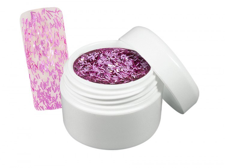 UV gel barevný flitter pink 5 ml