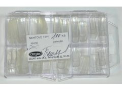 Nehtové tipy BOX 100 ks transparentní rovné (10 vel. po 10 ks - velikosti 1-10)