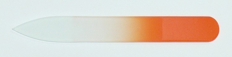 Skleněný barevný pilník 90/2 mm barva oranžová - Péče o ruce Leštičky, leštící bloky a pilníky na nehty pro nehtovou modeláž a manikúru Skleněné a barevné pilníky na manikúru Pilníky 9 cm