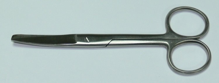 Nůžky chirurgické zahnuté hrotnato tupé 13 cm - Péče o ruce Chirurgické nástroje, pinzety Nůžky chirurgické, oční, preparační a na obvazy