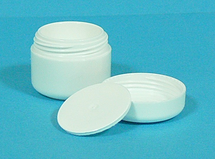 Dóza kosmetická 5 ml bílá dvouplášťová vč. těsnící plastové vložky a víčka