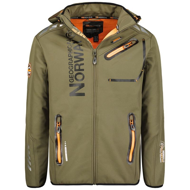 Geographical Norway Softshellová bunda Royaute DB 068 M WY1996H/GN-Kaki / Orange pánské - Pánské oblečení Muži bundy