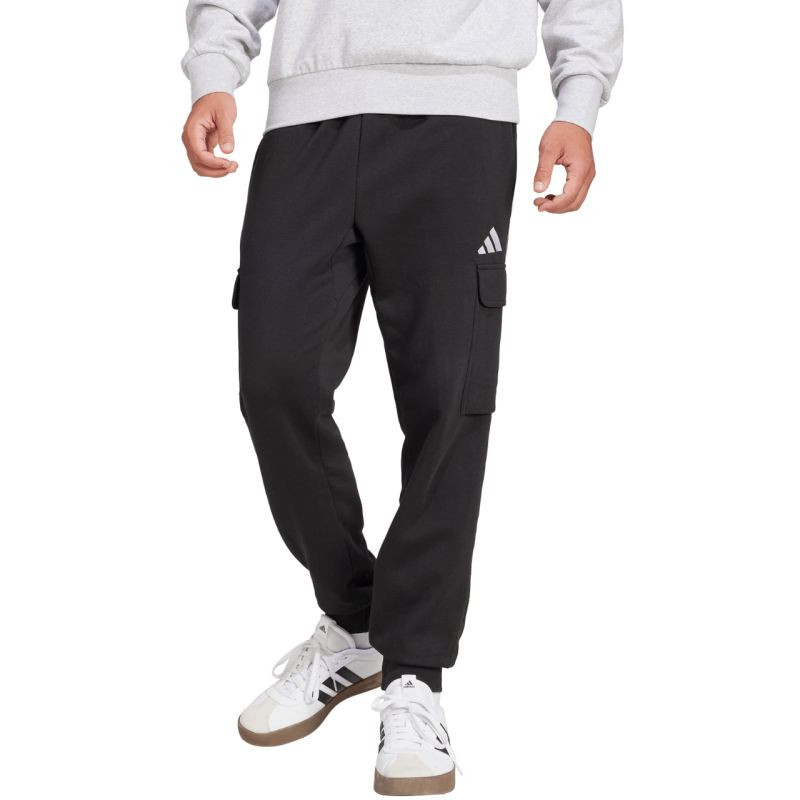 Pánské kalhoty adidas Essentials Feelcozy Fleece Cargo black JE3820