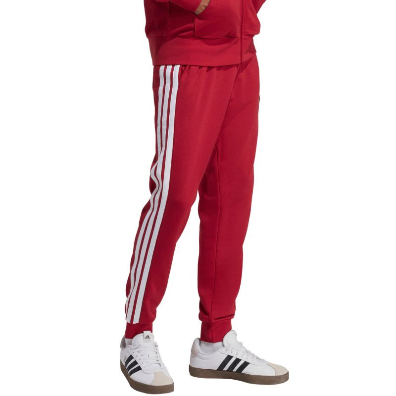 Pánské kalhoty adidas Essential 3-Stripes French Terry bordó KR2702 - Pánské oblečení Muži kalhoty