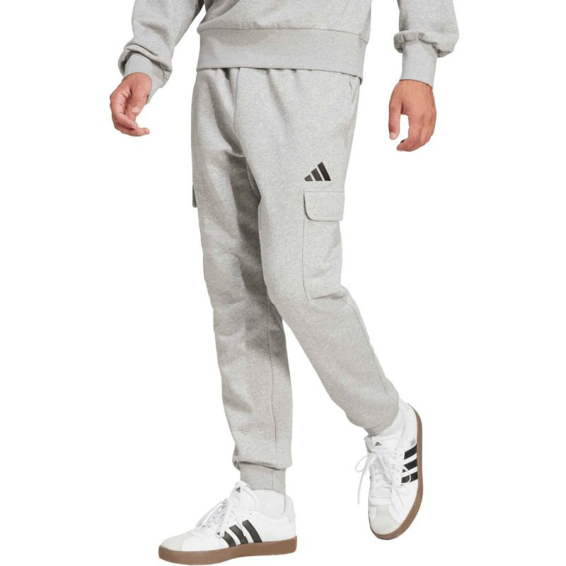 Pánské kalhoty adidas Essentials Feelcozy Cargo, světle šedé, JE3823