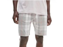 Pánské kraťasy na spaní NM2179E 1MQ - šedá/bílá - Calvin Klein