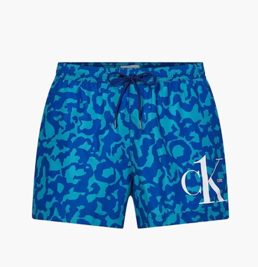 Pánské koupací kraťasy - KM00709 0G3 - zelenomodré - Calvin Klein - Pánské oblečení Muži kraťasy