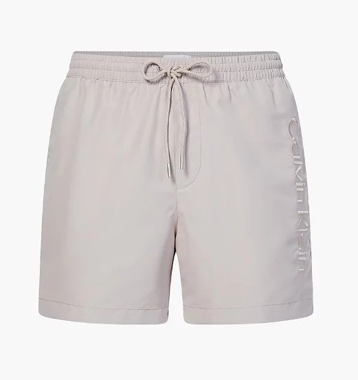 Pánské koupací kraťasy - KM00718 ABM - béžová - Calvin Klein