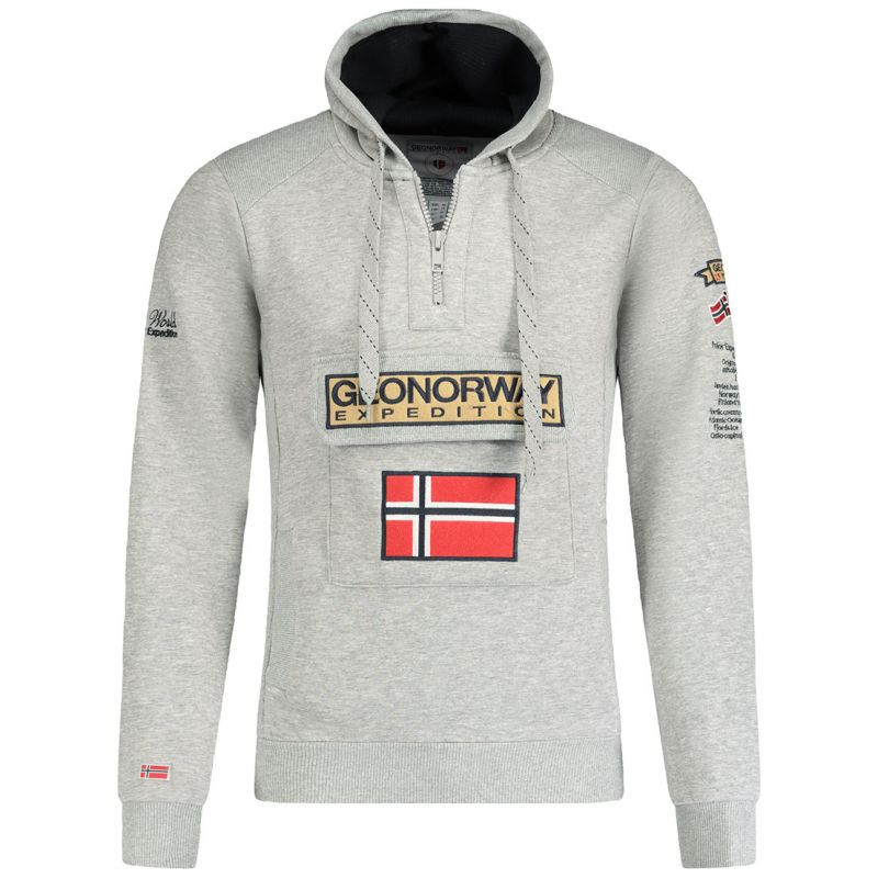 Mikina Geographical Norway Gymclass EO DB 100 M WU6620H/GNO-Blended Grey pánské - Pánské oblečení Muži mikiny