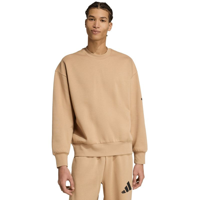 Pánská mikina adidas Essentials Loose Fit 3 Bar Logo béžová JX5668 pánská