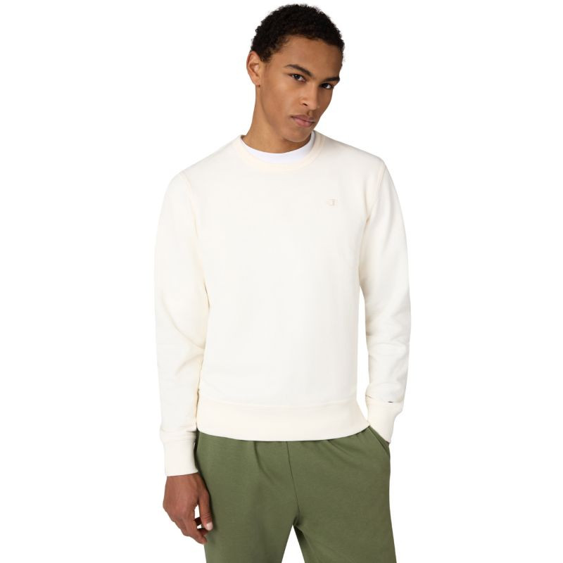 Pánská mikina Champion Crewneck Sweatshirt cream 220785 YS084 pánské - Pánské oblečení Muži mikiny