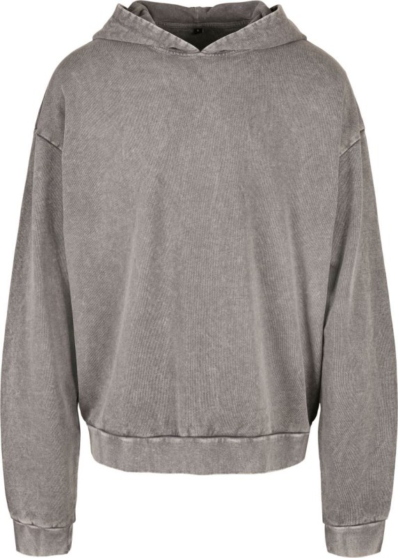 Build your Brand BY 191 Pánská oversize mikina s&nbsp;kapucí "Acid Wash" 56.0191 asphalt - Pánské oblečení Muži mikiny