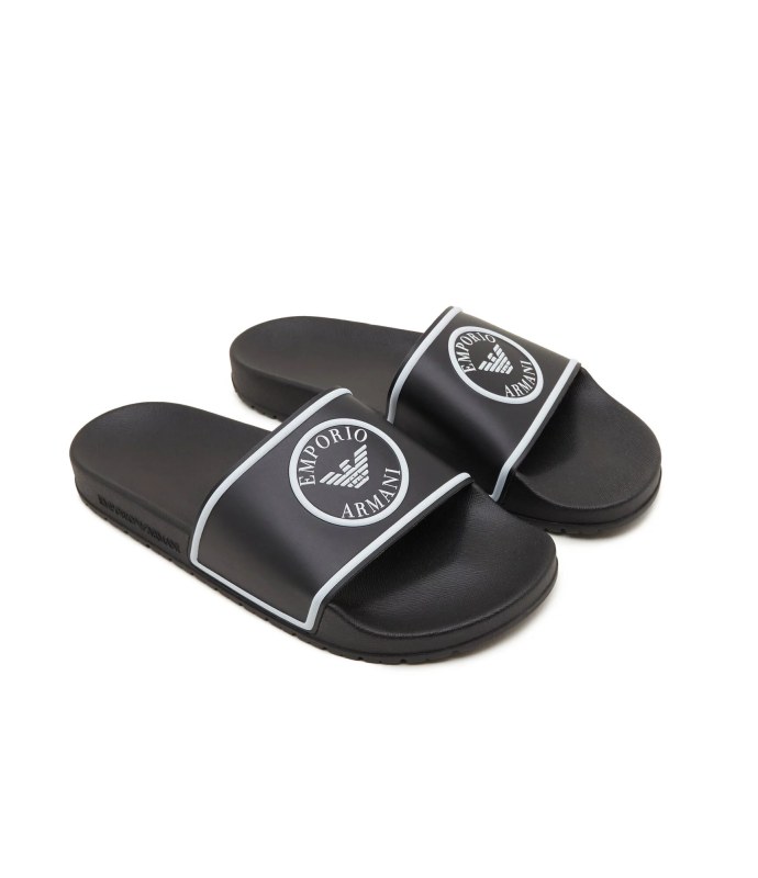 Pánské nazouváky XJPM14 XN870 A120 černobílé - Emporio Armani