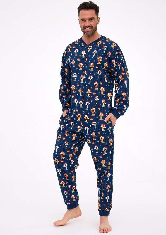 Kombinéza Cornette 196/295 Dog 2 long/r Christmas S-2XL pánská
