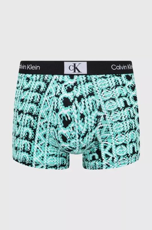 Pánské boxerky 000NB3403A AC5 tyrkys-černo-bílé - Calvin Klein