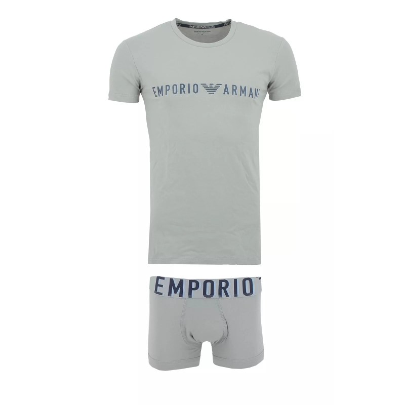 Pánský set trička a&nbsp;boxerek 111604 4R516 05543 šedý - Emporio Armani - Pánské oblečení Muži spodní prádlo boxerky