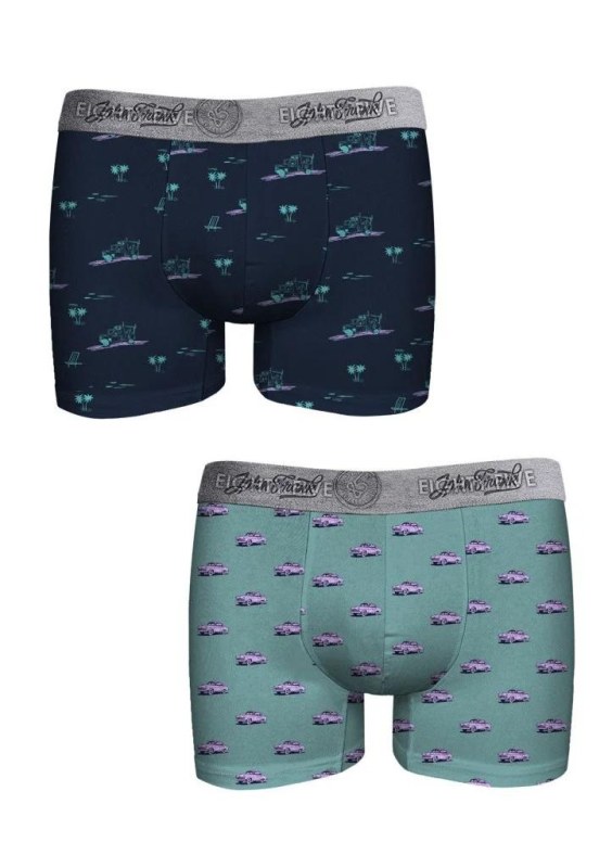 Pánské boxerky John Frank JF2BEF38 2pack - Pánské oblečení Muži spodní prádlo boxerky
