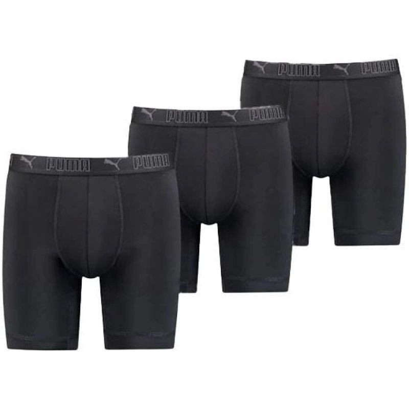 Pánské boxerky Puma Long 3-Pack černé pohodlné