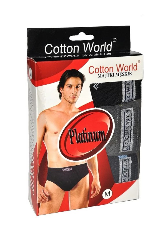 Pánské slipy 3PAK Platinum Mix barev - Cotton World