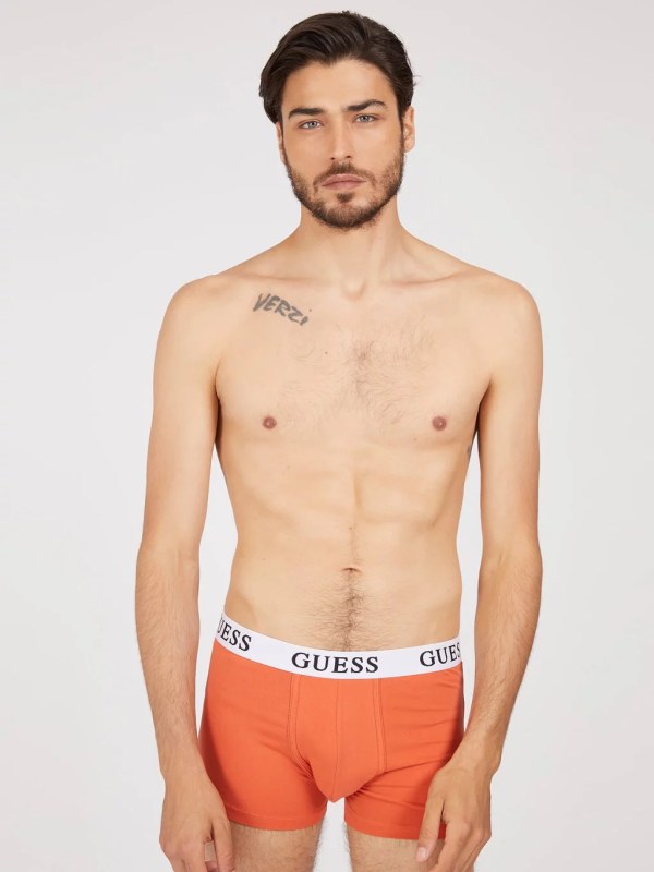 Pánské trenýrky U1BG05K6YW1 P50F oranžová/modrá/ barevná - GUESS - Pánské oblečení Muži spodní prádlo trenýrky