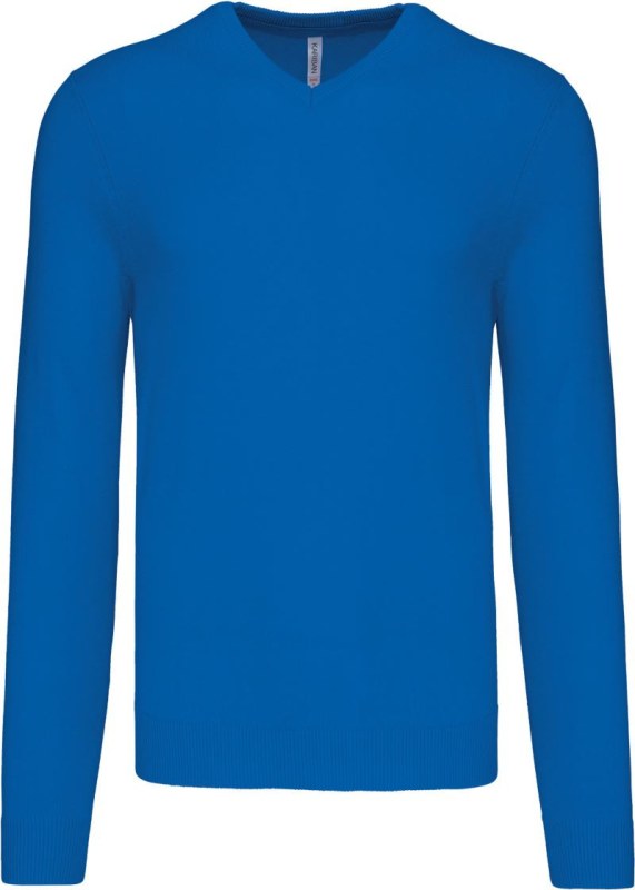 Kariban K 965 Pánský svetr s výstřihem do V 20.K965 light royal blue