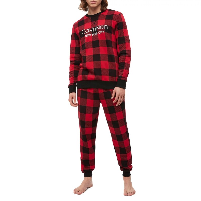 Pánské tepláky NM1726E-5VJ černočervená - Calvin Klein - Pánské oblečení Muži tepláky