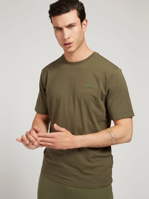 Pánské tričko U1YA15JR06K - G8F6 khaki - Guess - Pánské oblečení Muži trička