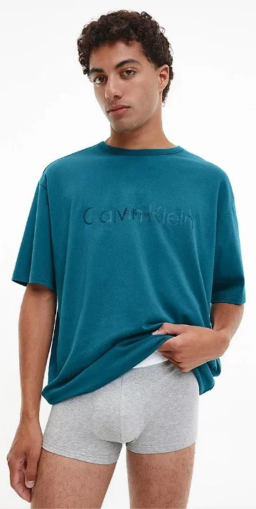 Pánské tričko NM2355E CGQ petrolej - Calvin Klein - Pánské oblečení Muži trička
