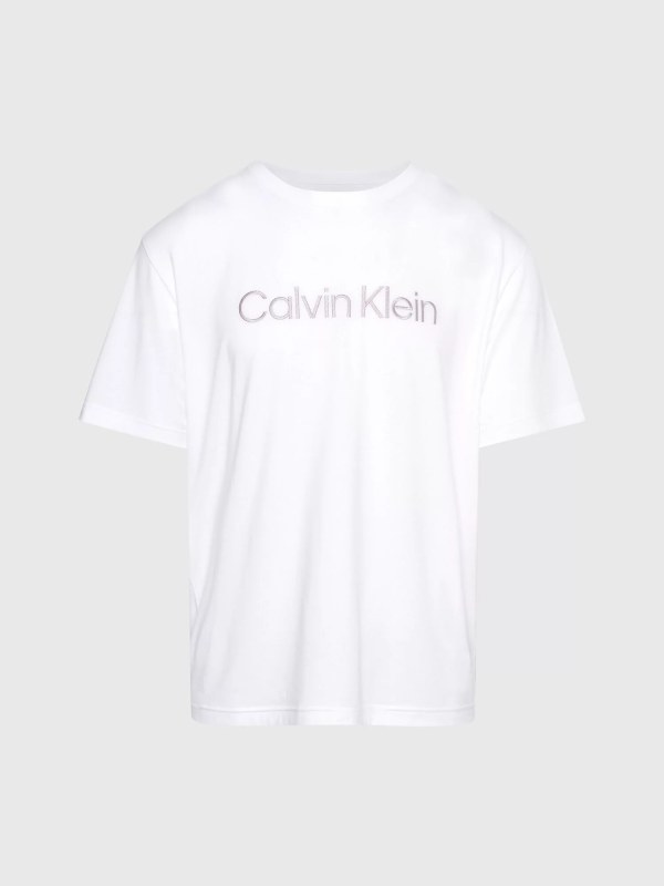 Pánské tričko na spaní S/S CREW NECK 000NM2501E 100 bílé - Calvin Klein - trička