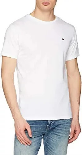 Pánské Tričko s krátkým rukávem UM0UM00557-100 bílé - Tommy Hilfiger