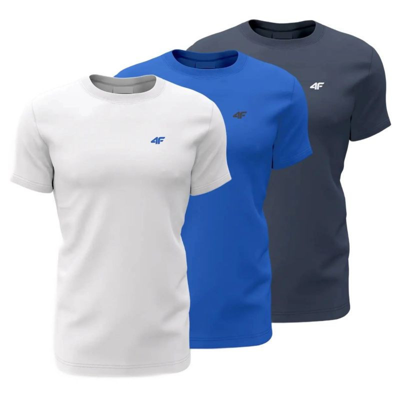 Pánské tričko 3Pack M4479 černé,modré,bílé - 4F - Pánské oblečení Muži trička