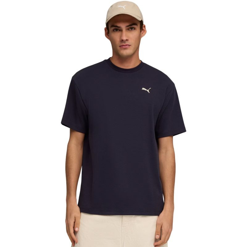 Pánské tričko Puma ESS Elevated Relaxed Tee, tmavě modré, 692018 16, pánské - Pánské oblečení Muži trička