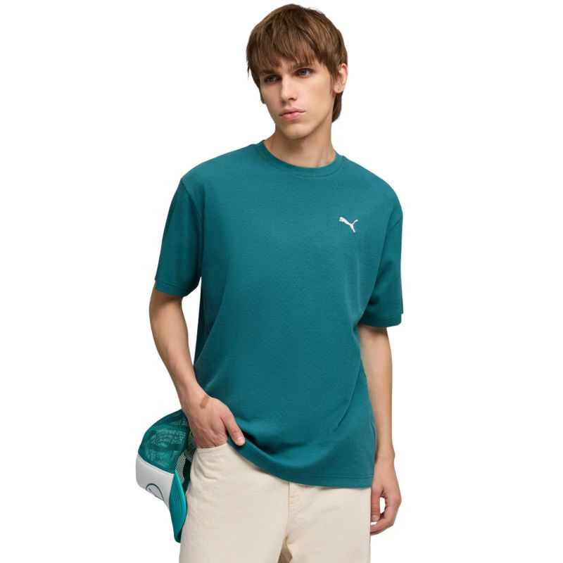 Pánské tričko Puma ESS Elevated Relaxed Tee, zelené, 692018, velikost 41