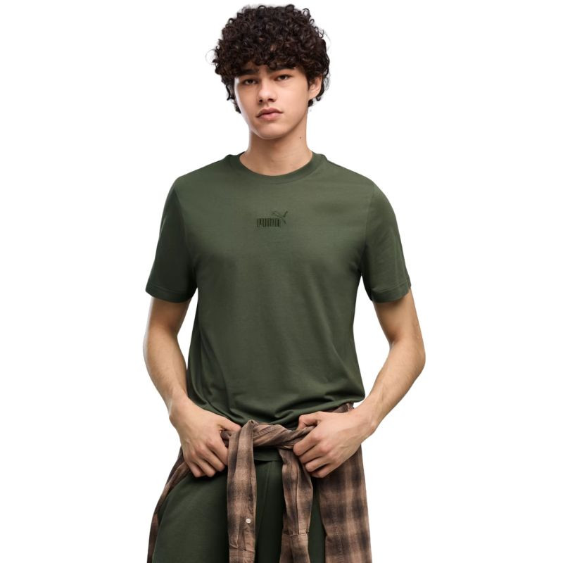 Pánské tričko Puma ESS Small No.1 s logem uprostřed, tmavě zelené 692912 86