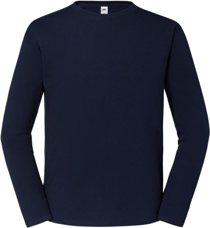 Fruit of the Loom Iconic 195 LSL Pánské tričko z&nbsp;těžké bavlny s&nbsp;dl. rukávem 16.1360 deep navy - Pánské oblečení Muži trička