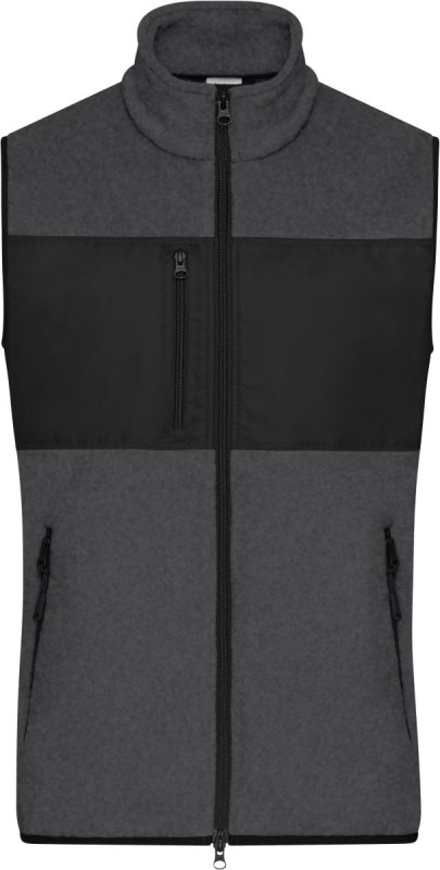 Daiber JN 1310 Pánská fleecová vesta 02.1310 dark melange/black - Pánské oblečení Muži vesty